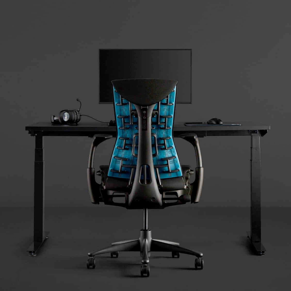 Blue Gaming Chair Setup Picture Wallpaper