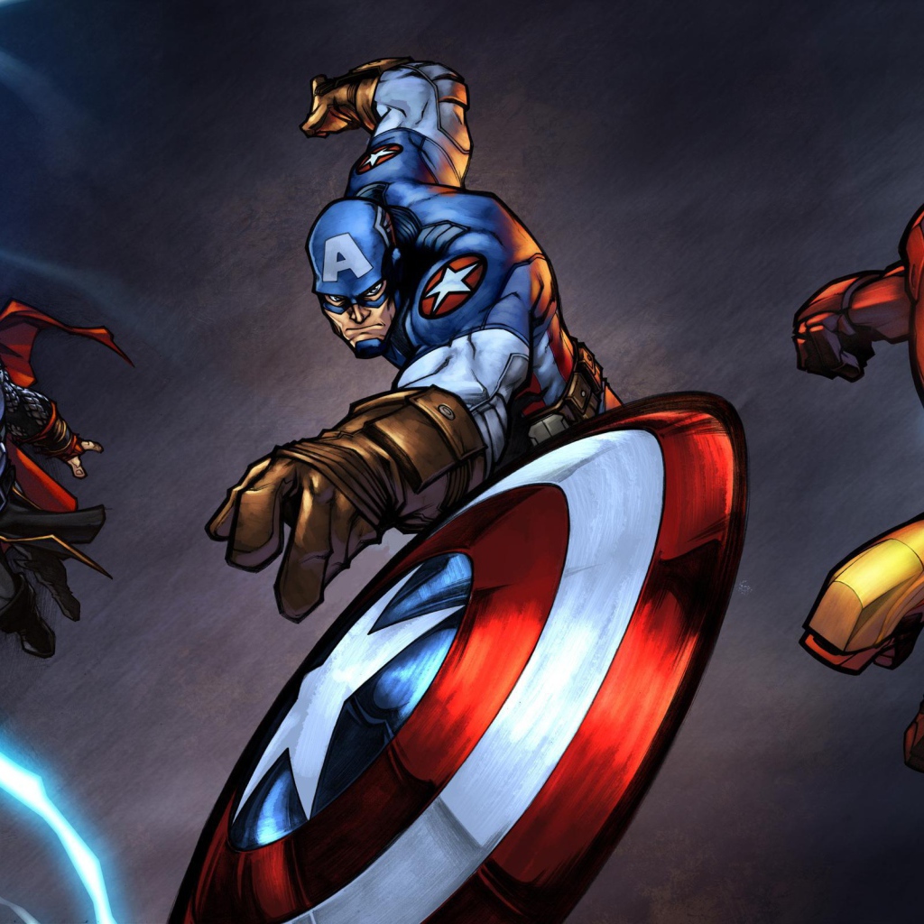 Desktop Wallpaper Cartoons Captain America Iron Man And Thor