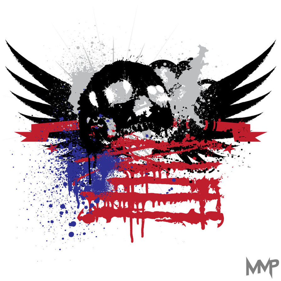 USA skull and flag by P MassManPro on