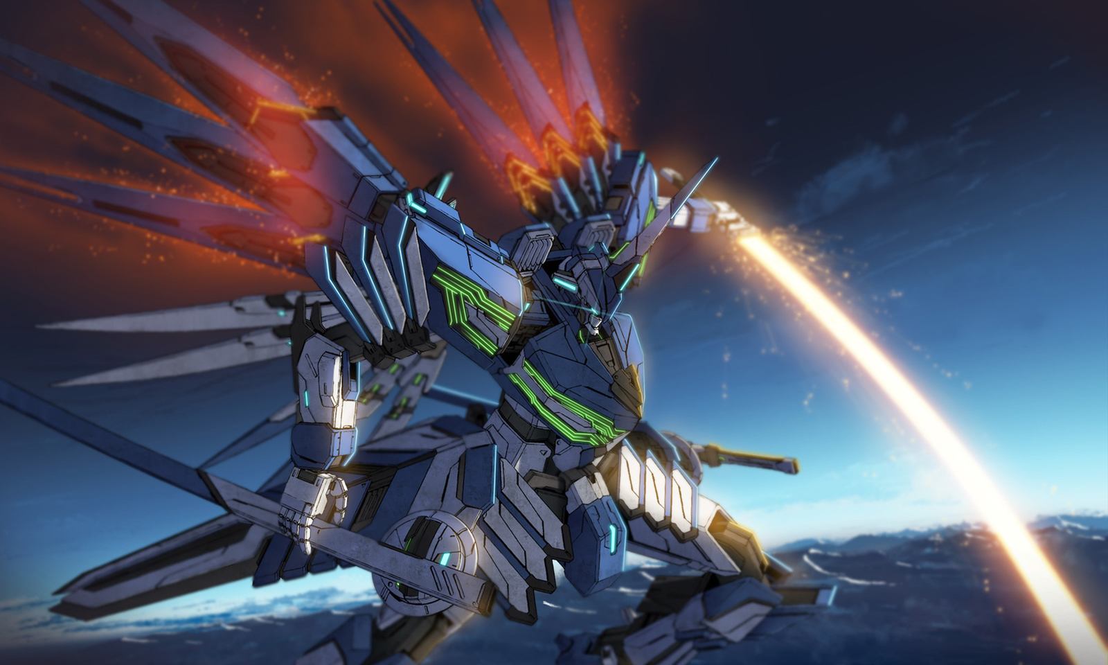 Vanguard Anime Mecha Robot Laser Sword HD Wallpaper Desktop Background
