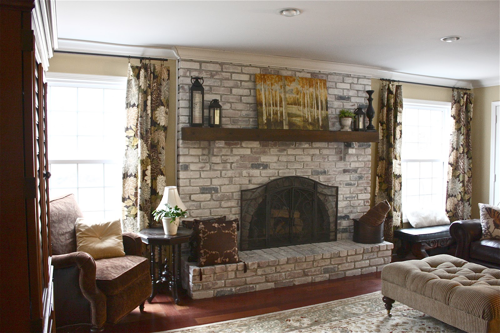 The Yellow Cape Cod White Washed Brick Fireplace Tutorial