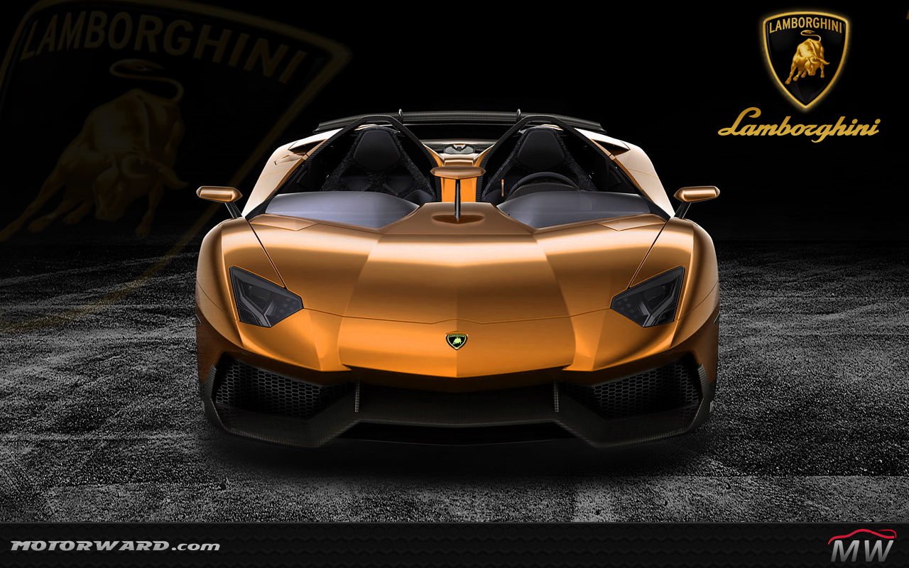 Gold Front Wallpaper Motorward At Lamborghini Aventador J And