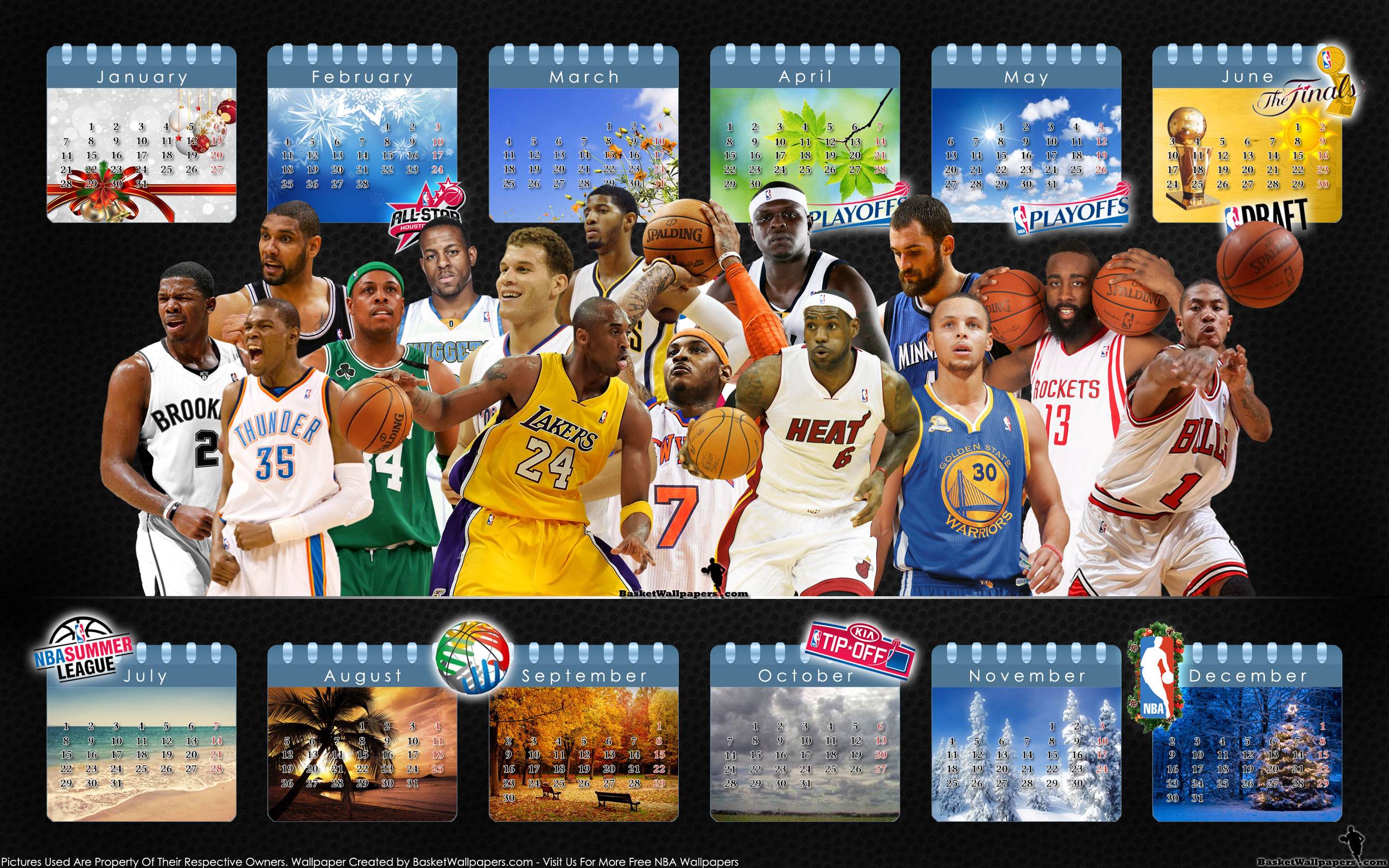 2013 NBA Calendar Cool Wallpaper   NBA Wallpaper