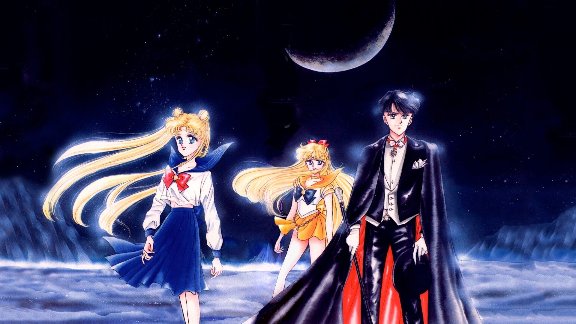 Sailor Moon Venus Tuxedo Mask Space Wallpaper Art HD