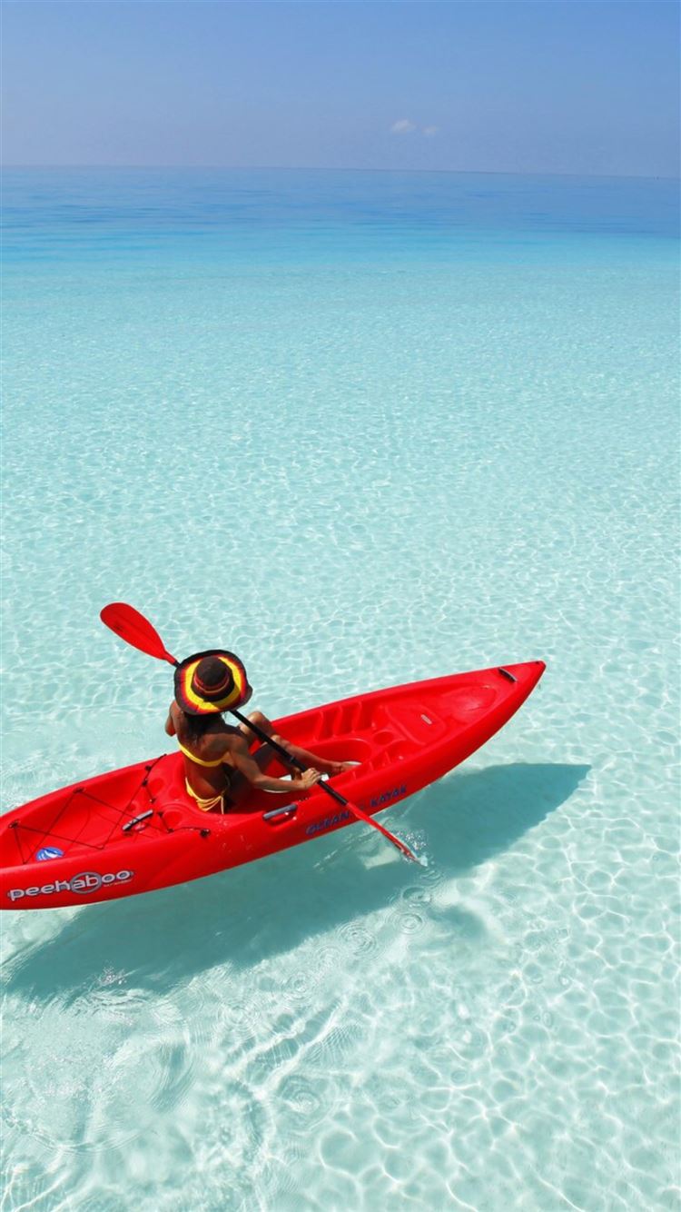 Canoeing Shadow Clear Ocean Endless Skylinesea iPhone Wallpaper