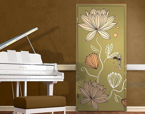 Art Nouveau Wallpaper For Walls Wallpapersafari Door Wall Mural Art Nouveau Flower Wallpaper Decor Retro 510x400