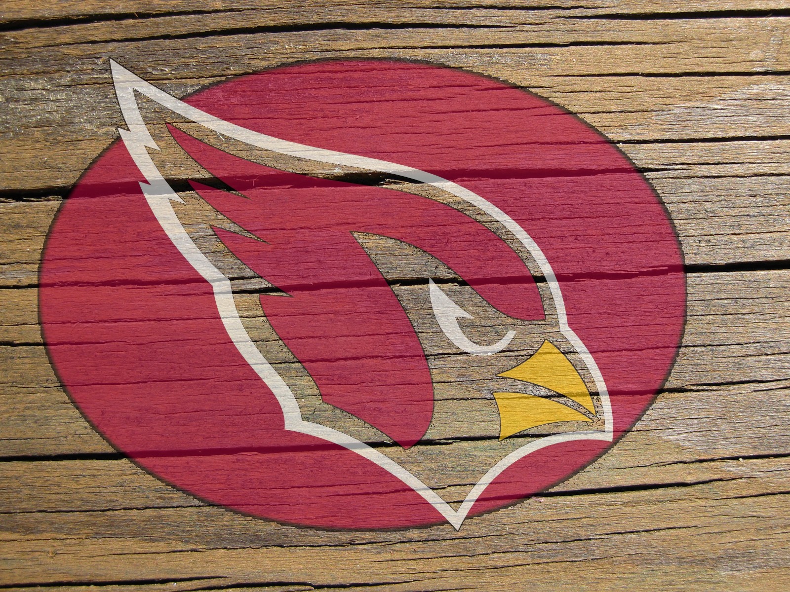 Arizona Cardinals Logo On Cracked Wood 1600x1200 DESKTOP NFL Arizona