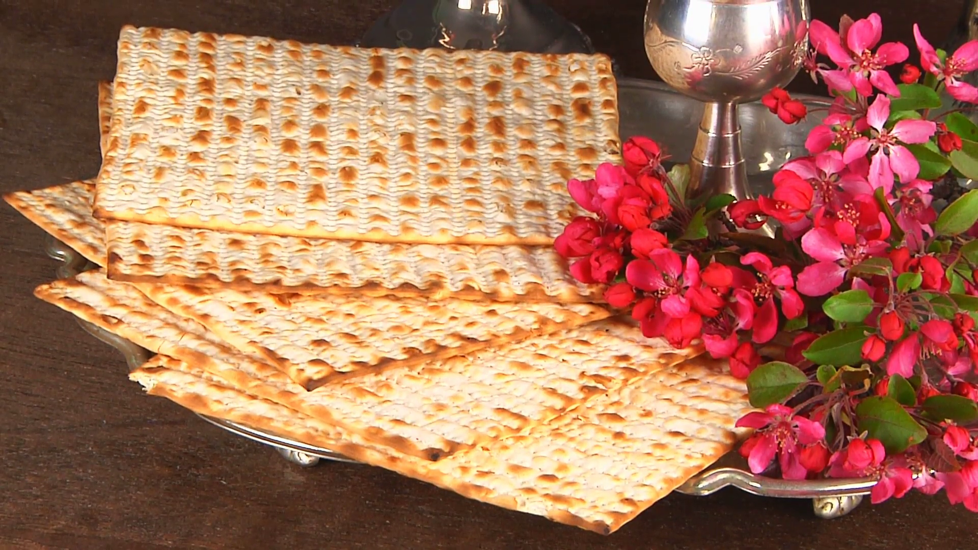 Pesach Matzo Passover With Wine And Matzoh Jewish Bread