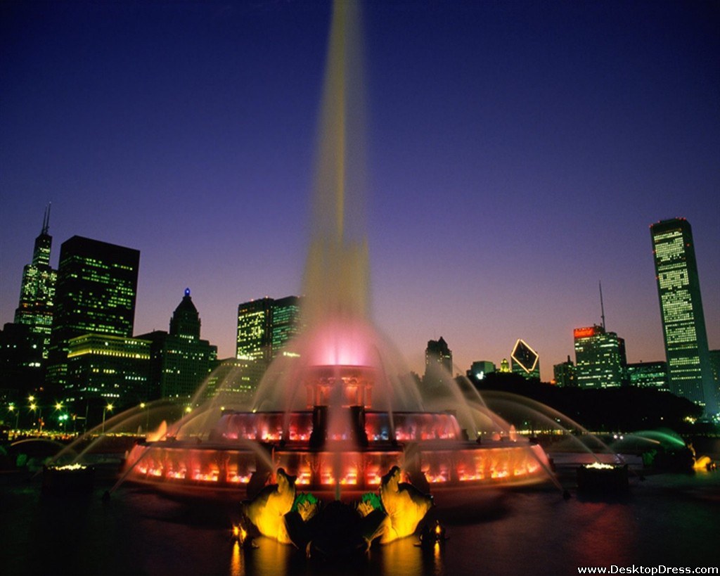 Background Buckingham Fountain Chicago Illinois