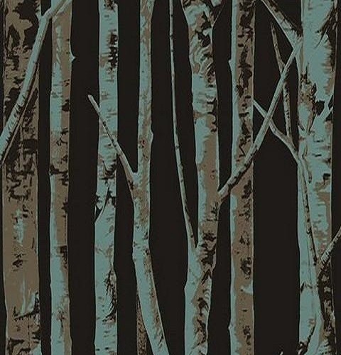 Birch Tree Wallpaper Black Contemporary Graphic