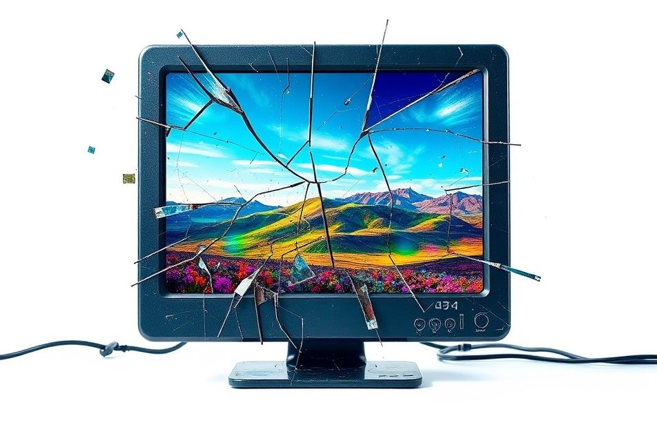 Broken Computer Screen Wallpaper