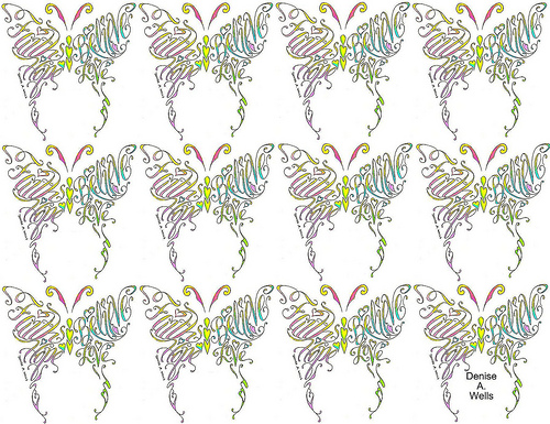 Love Made into a Butterfly Shaped Tattoo by Denise A Wells Wallpaper