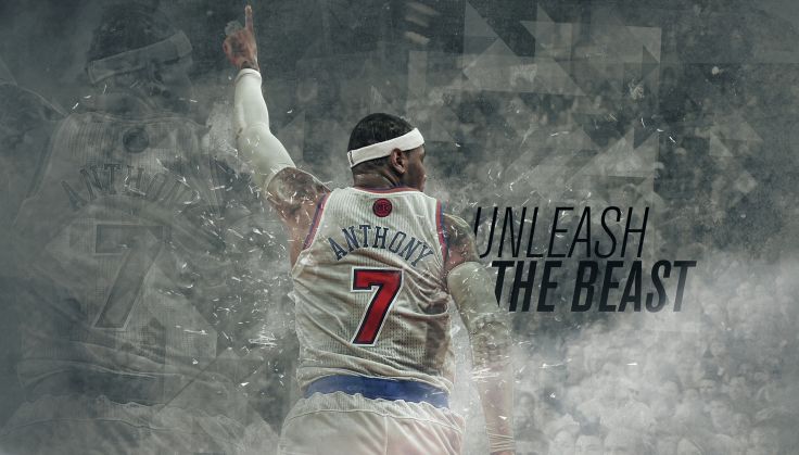 Nba Carmelo Anthony New York Basketball Knicks Wallpaper Background