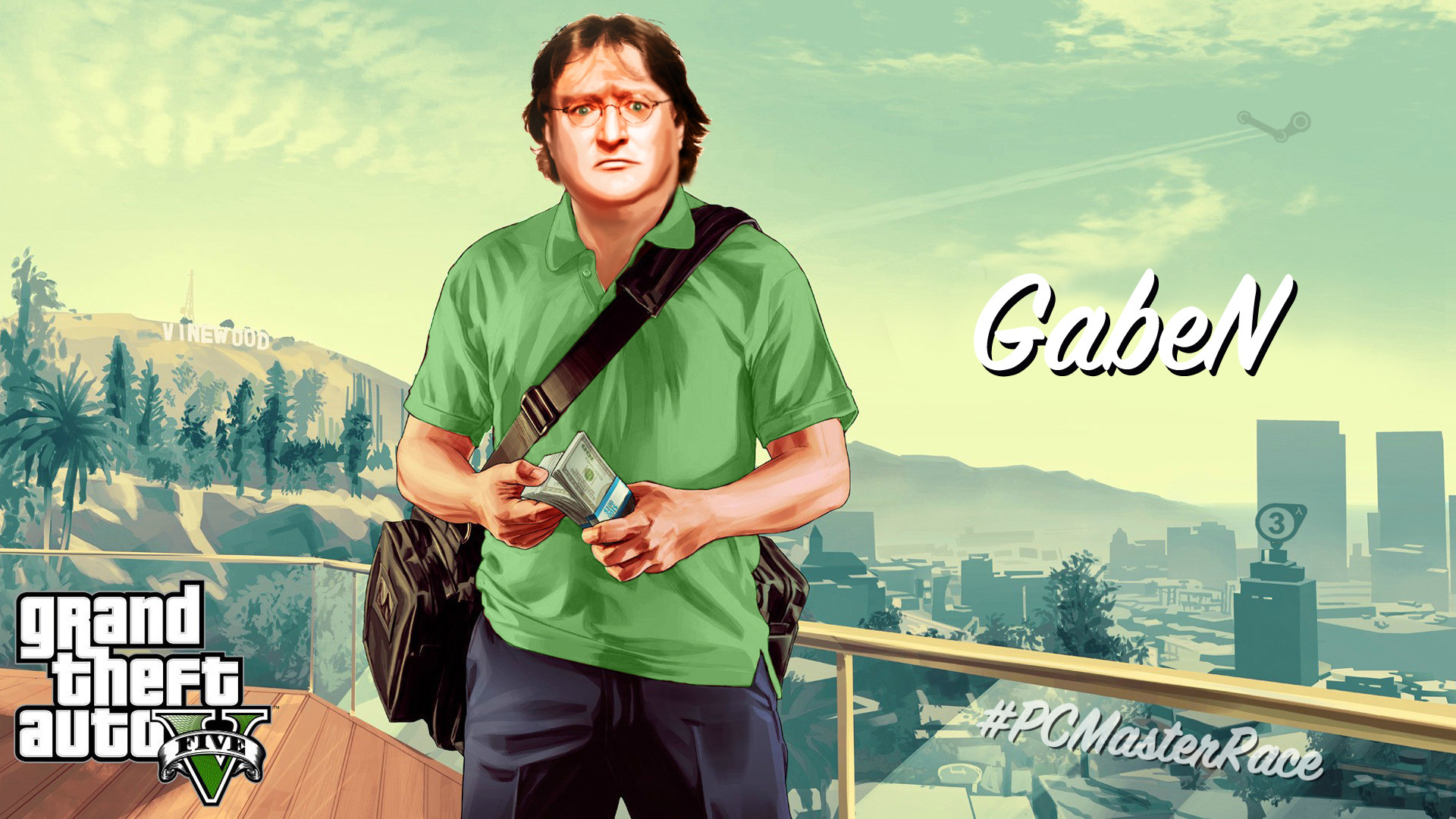 Made A Glorious Gaben Gta Wallpaper For All Of You