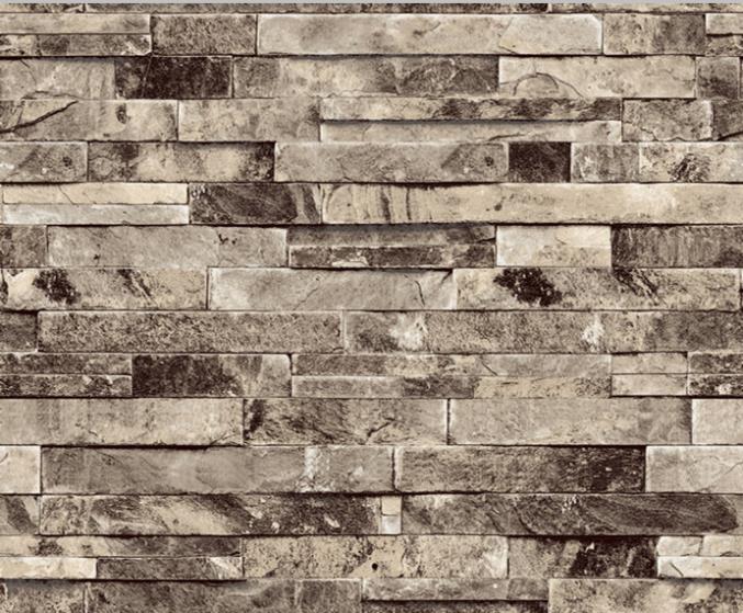 Wallpaper 3d Effect Modern Vinyl Stacked Tile Stone Brick