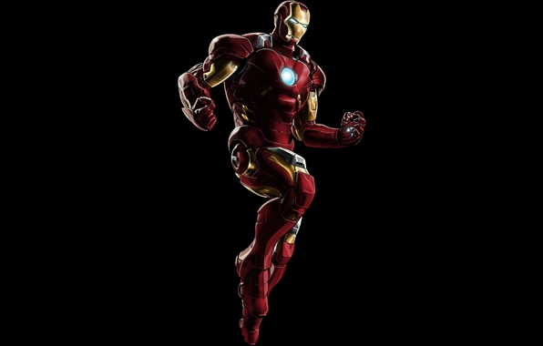 Wallpaper Iron Man Red Suit Uniform Armor Metal Pose