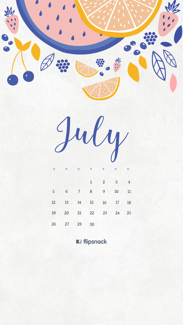 Free July Wallpaper With Calendar   52DazheW Gallery 640x1136