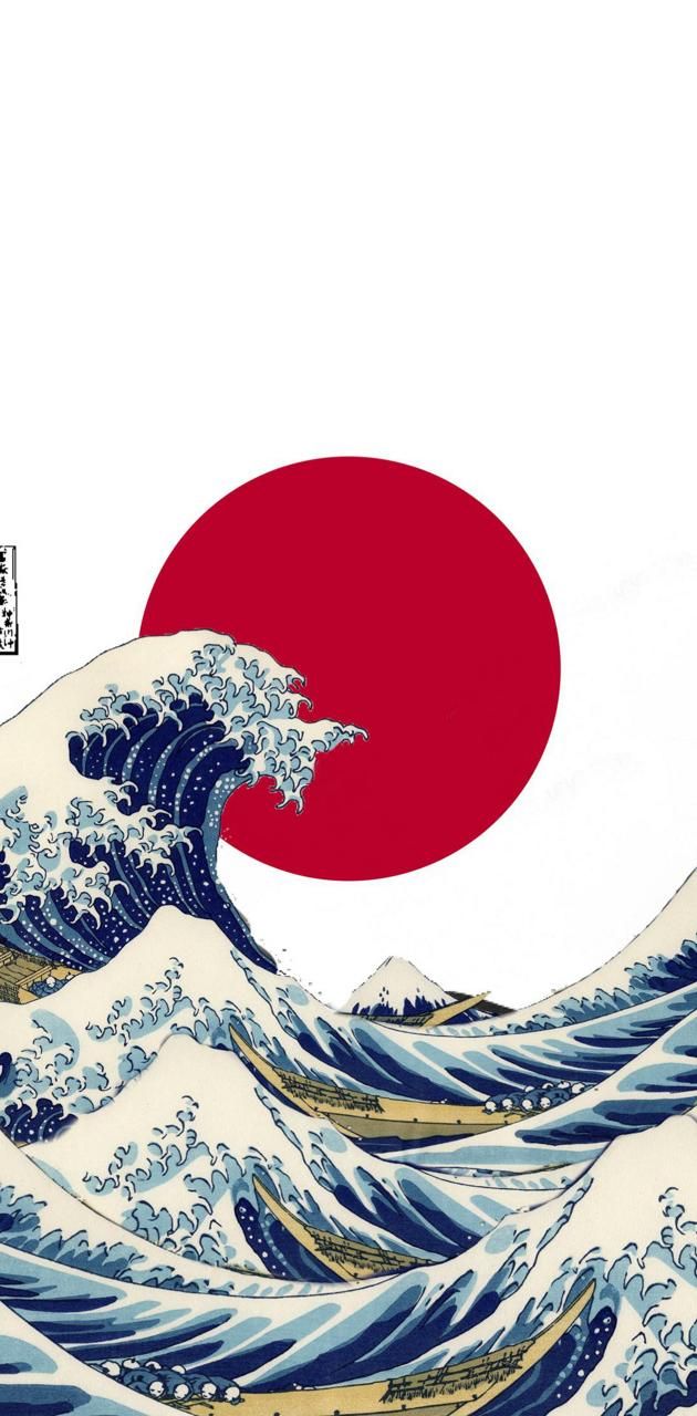 Japanese wave flag wallpaper by Sammidemo1209   Download on ZEDGE