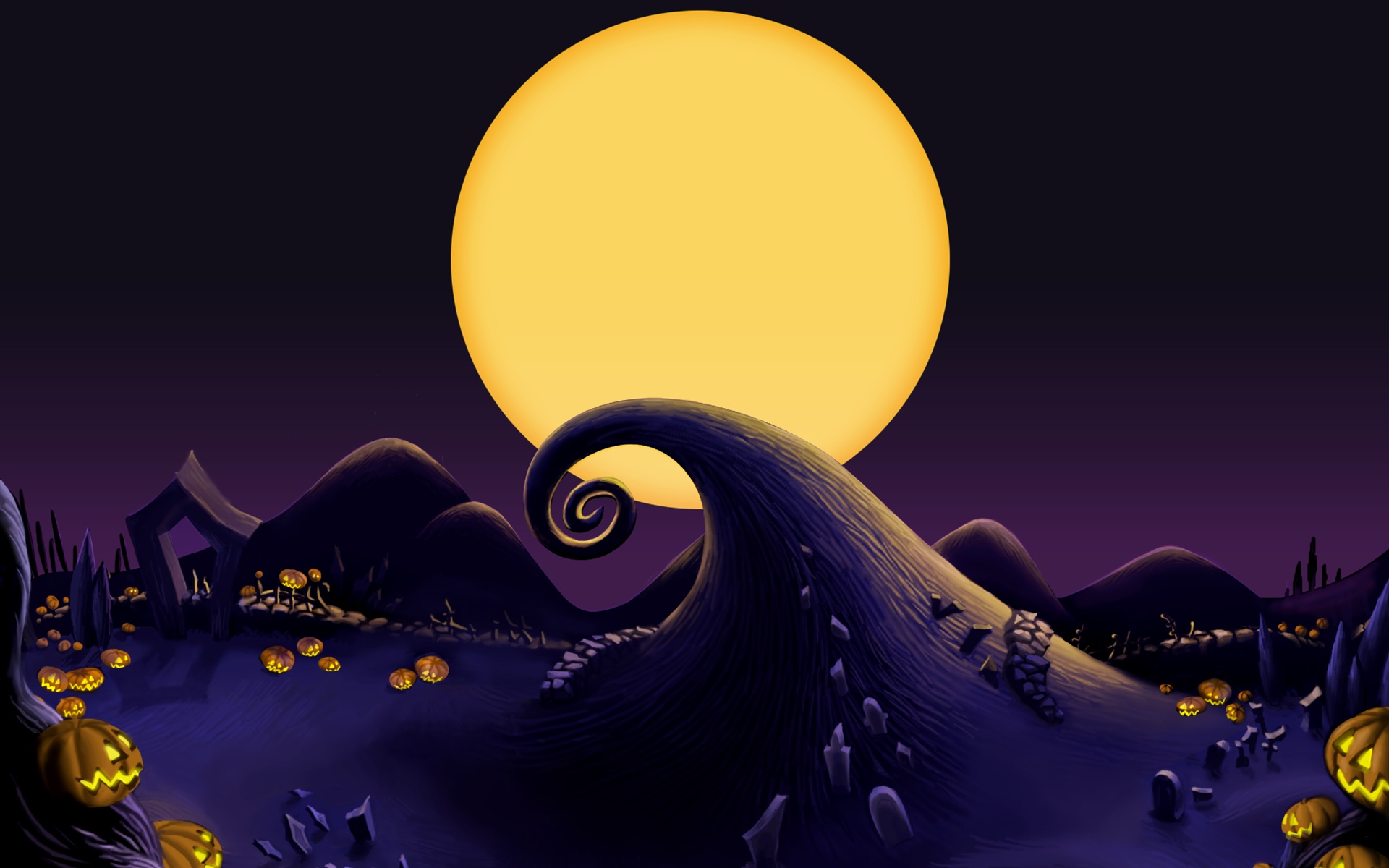 The Nightmare Before Christmas Landscape Wallpaper And Stock Photos