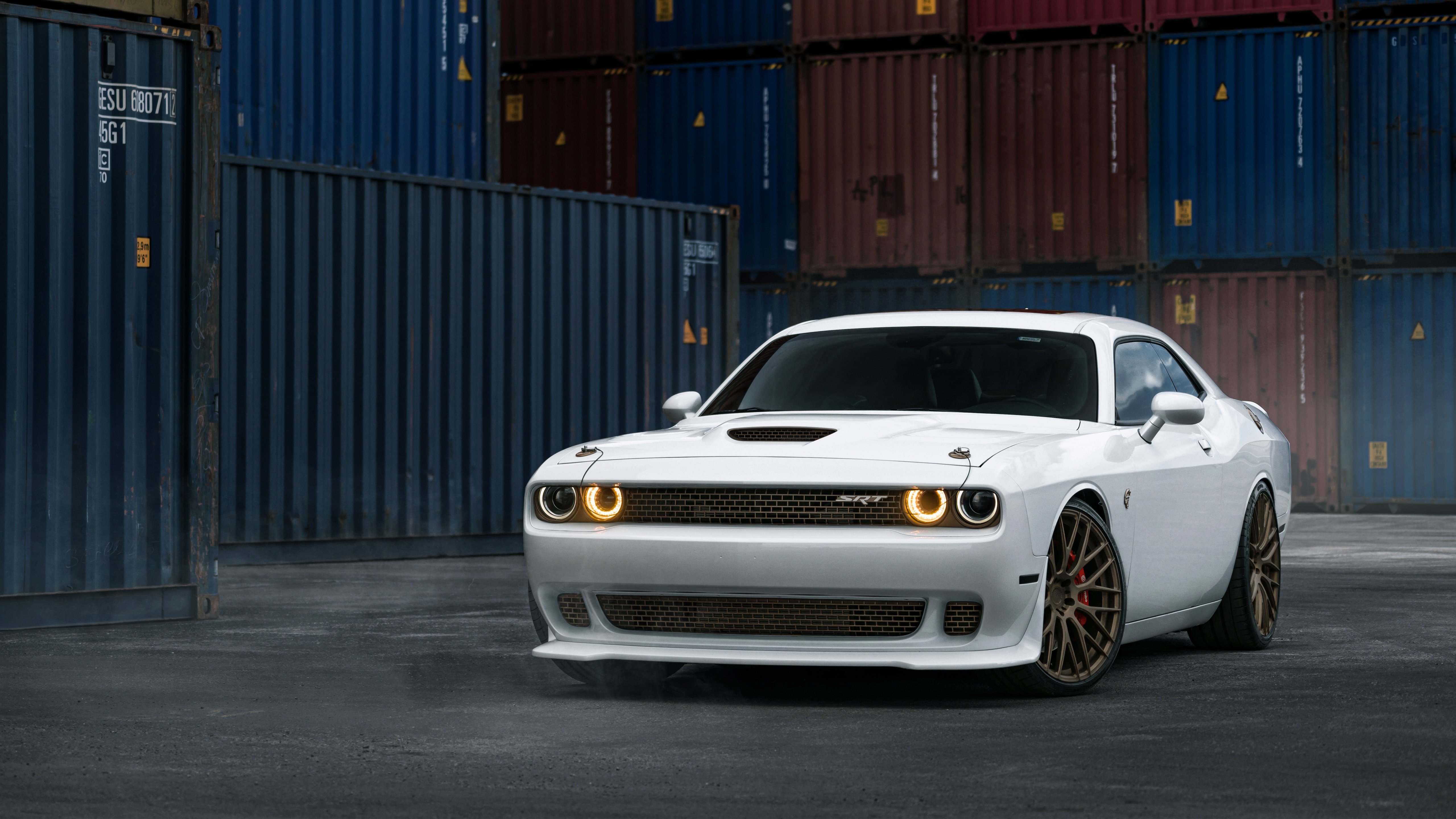 Dodge Challenger Srt Hellcat White Wallpaper