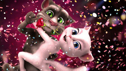 Cartoons images Talking Tom and Angela wallpaper and