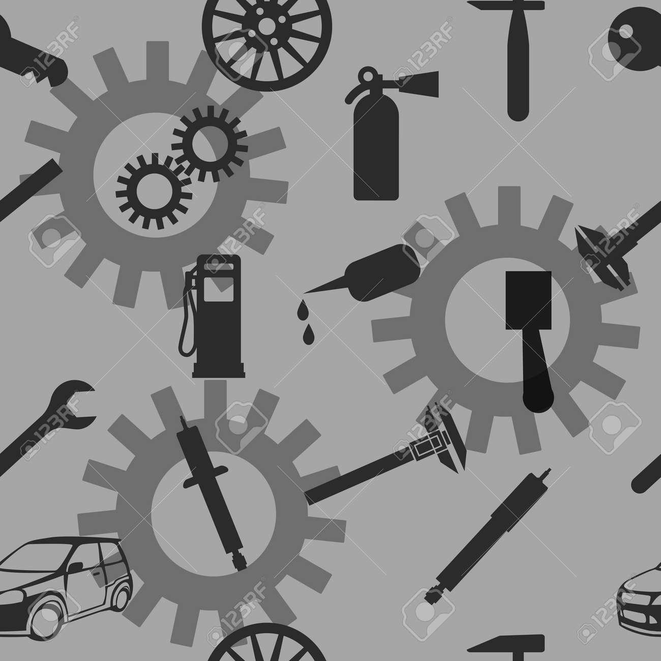Auto Car Repair Service Icon Symbol Seamless Wallpaper Royalty