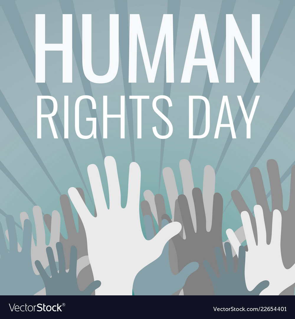 Hands Up Human Rights Day Concept Background Vector Image