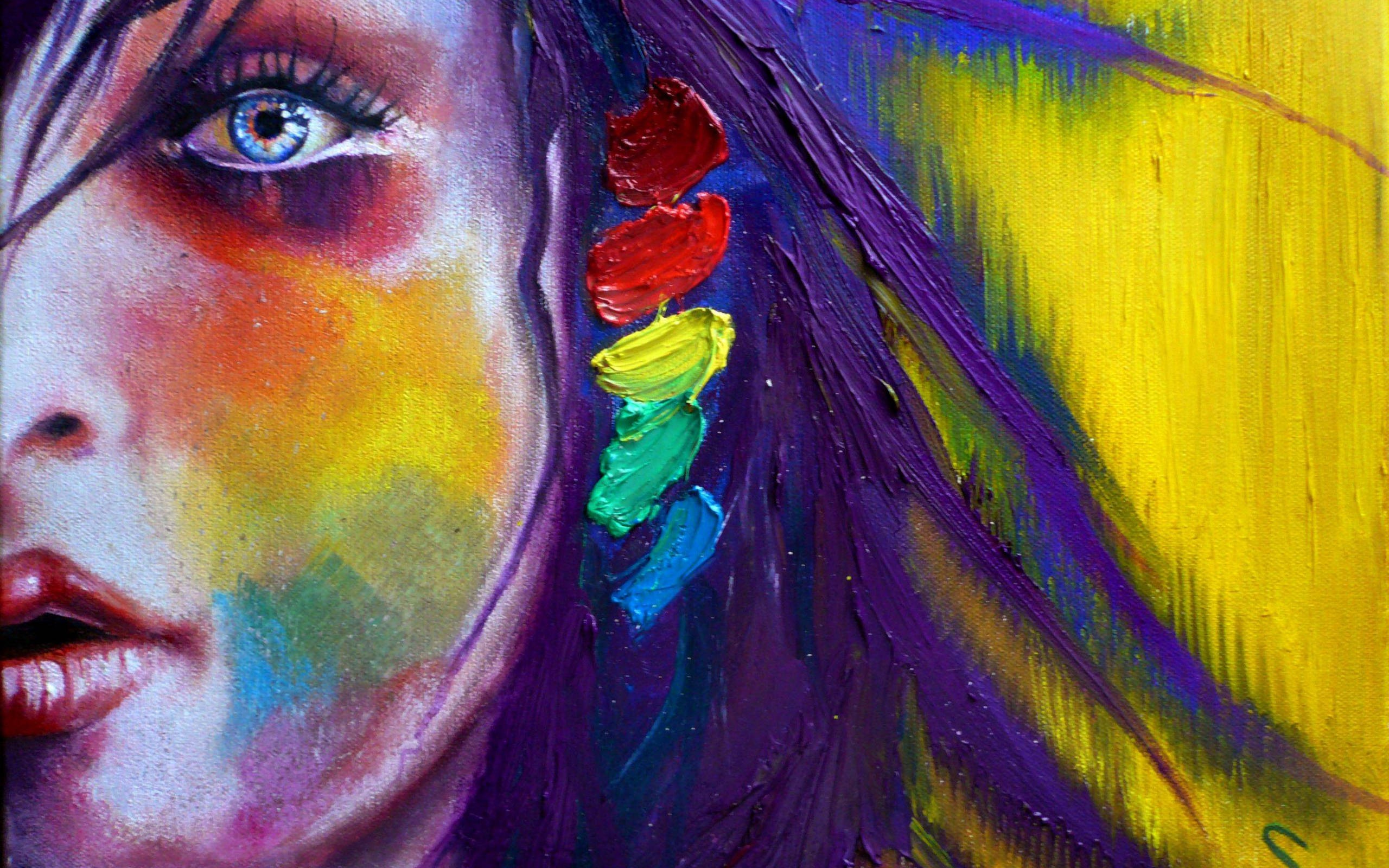 Paint Abstract Art Women Eye Wallpaper Background 64260 2560x1600px 2560x1600
