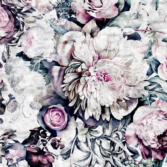 Introducing Ellie Cashman Dark Floral Ii Wallpaper In A Sanded Fresco