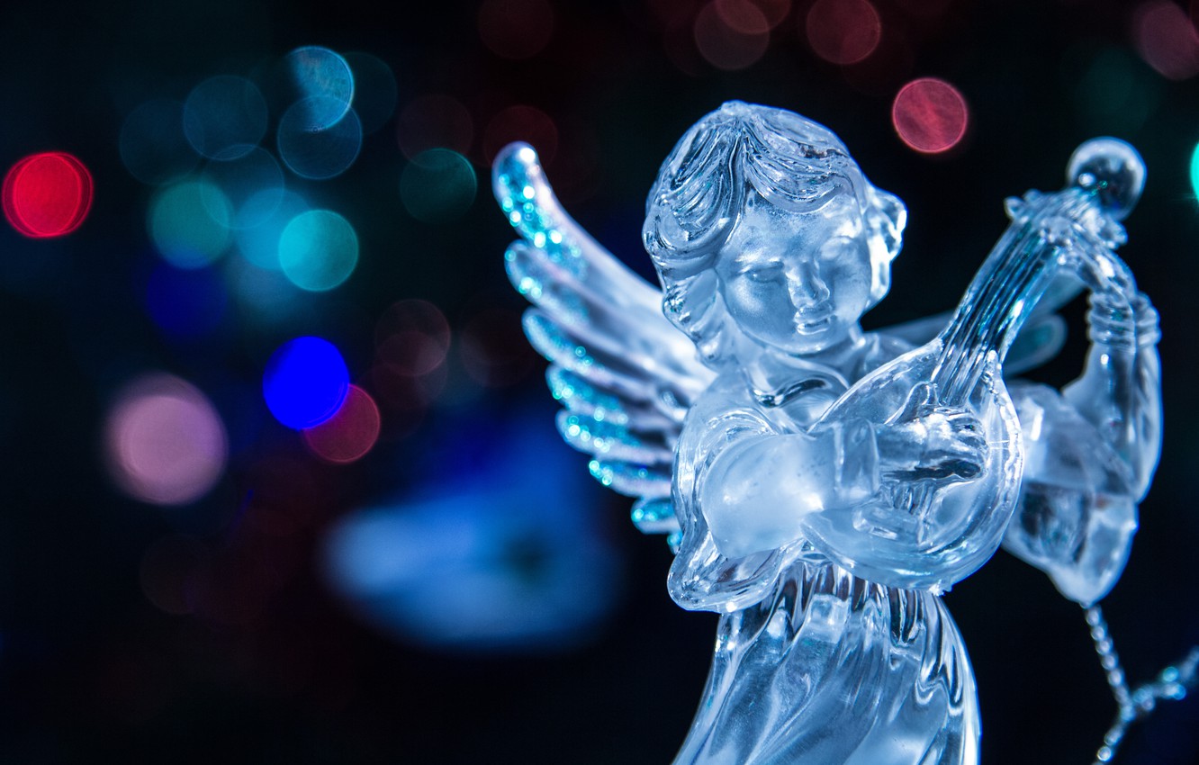 Wallpaper Lights Angel Blurred Christmas Lute Image For