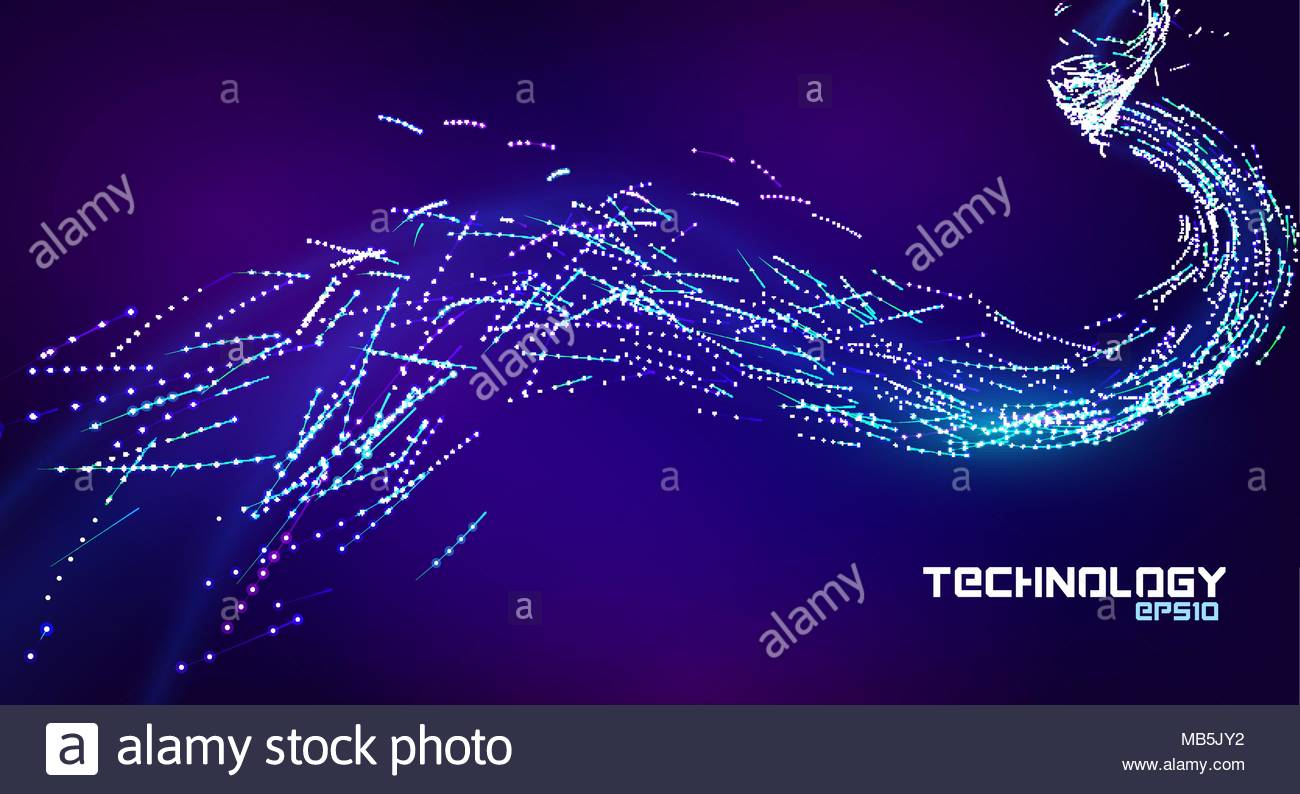 Particle Flow Stream Line Art Abstract Data Illustration