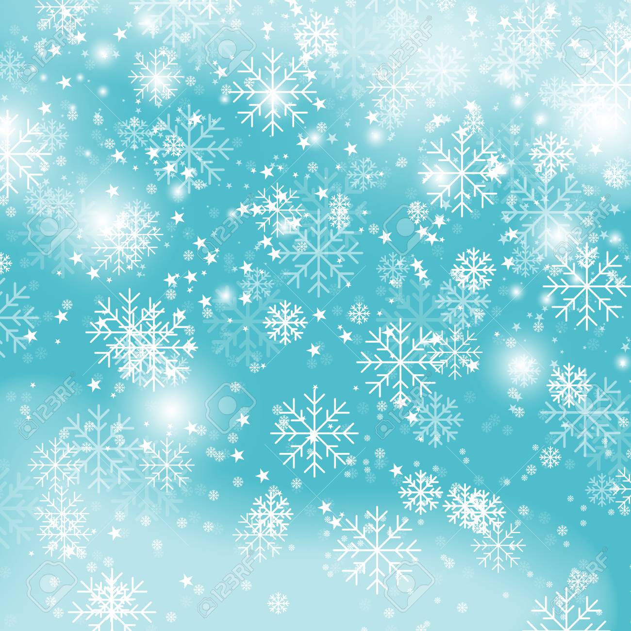 Blue Snowflake Backgroundchristmas Snowfall Vector Illustration