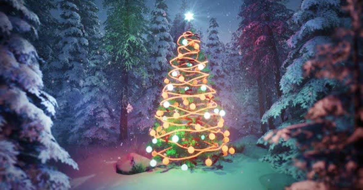 Christmas Tree In A Forest V01 HD Stock Video Envato Elements