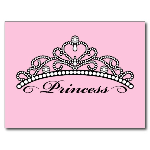 Princess Tiara Postcard Pink Background