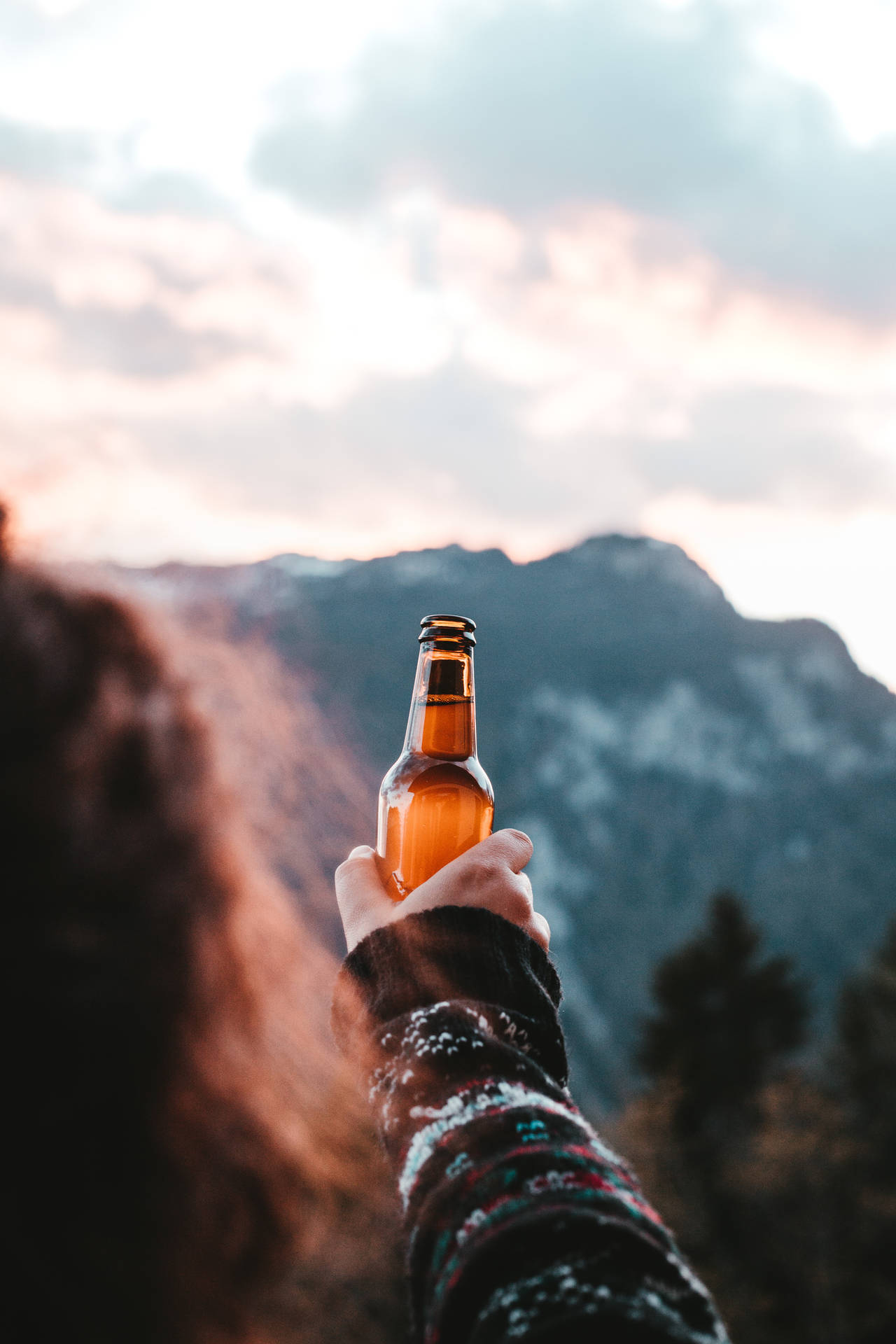Beer Bottle In Brown Wallpaper