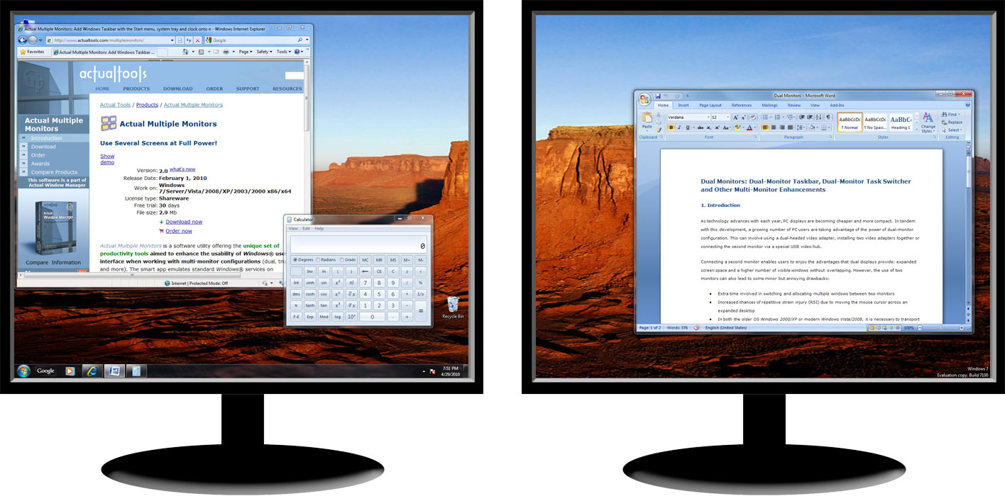 Multiple Monitors Windows Dual Monitor Taskbar How To Extend