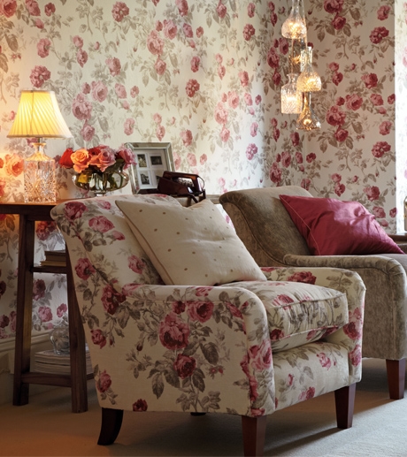 Floral Fabric And Matching Wallpaper By Laura Ashley