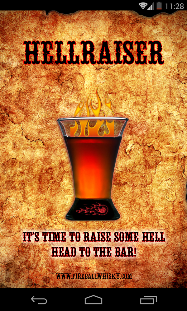 Fireball Whisky Hellraiser Mobile App