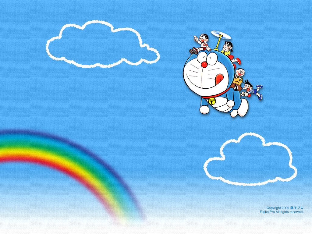 Doraemon Wallpaper Flying In The Sky Kawaii