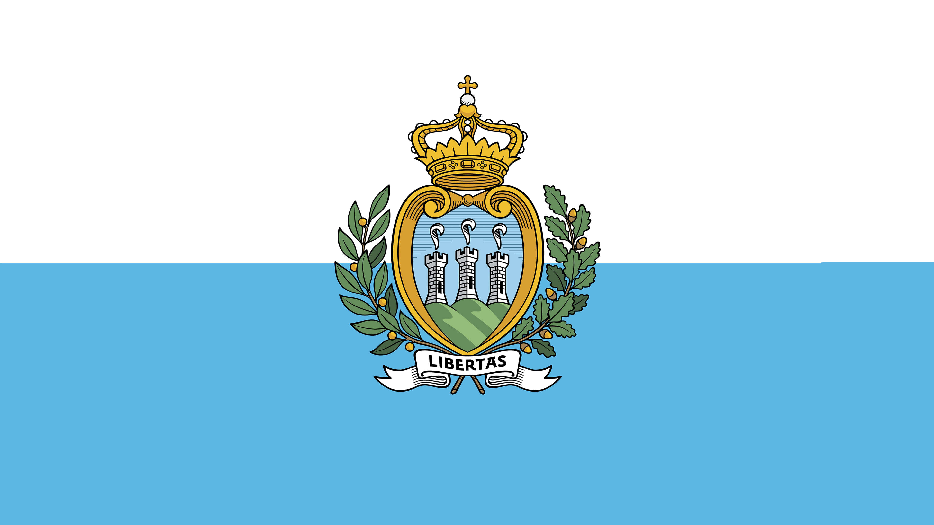 San Marino Flag UHD 4k Wallpaper