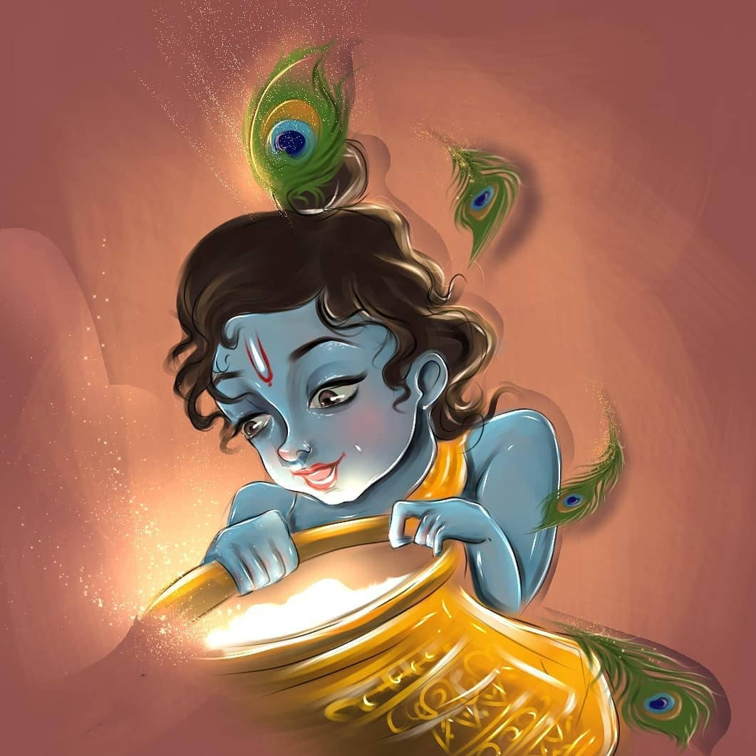 Cartoon Krishna Wallpaper