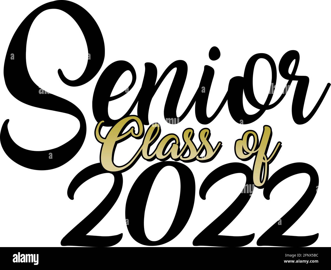 Senior class of 2022 gold script Stock Photo