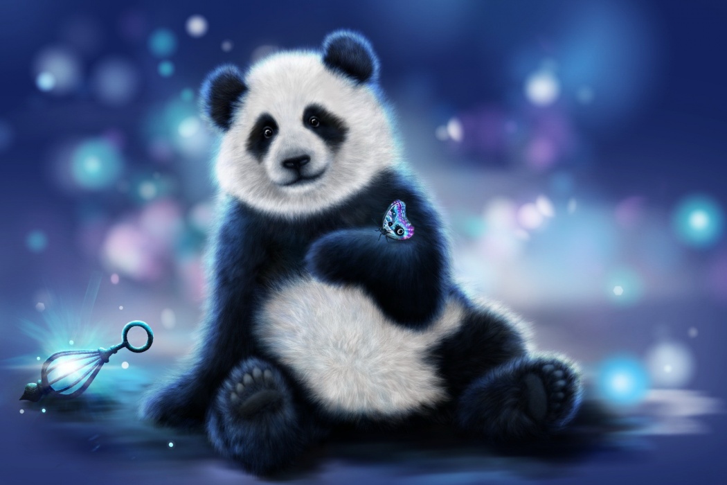 On Cute Panda Hand Animated Wallpaper Best HD