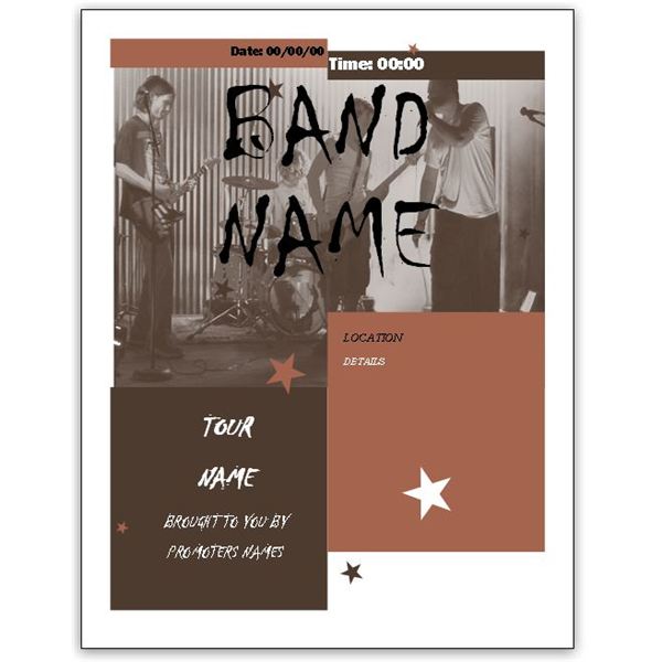 Band Flyer Templates For Ms Word Or Publisher