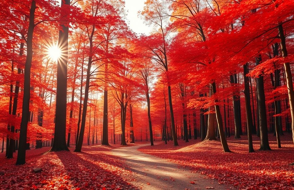 Red Forest Wallpaper