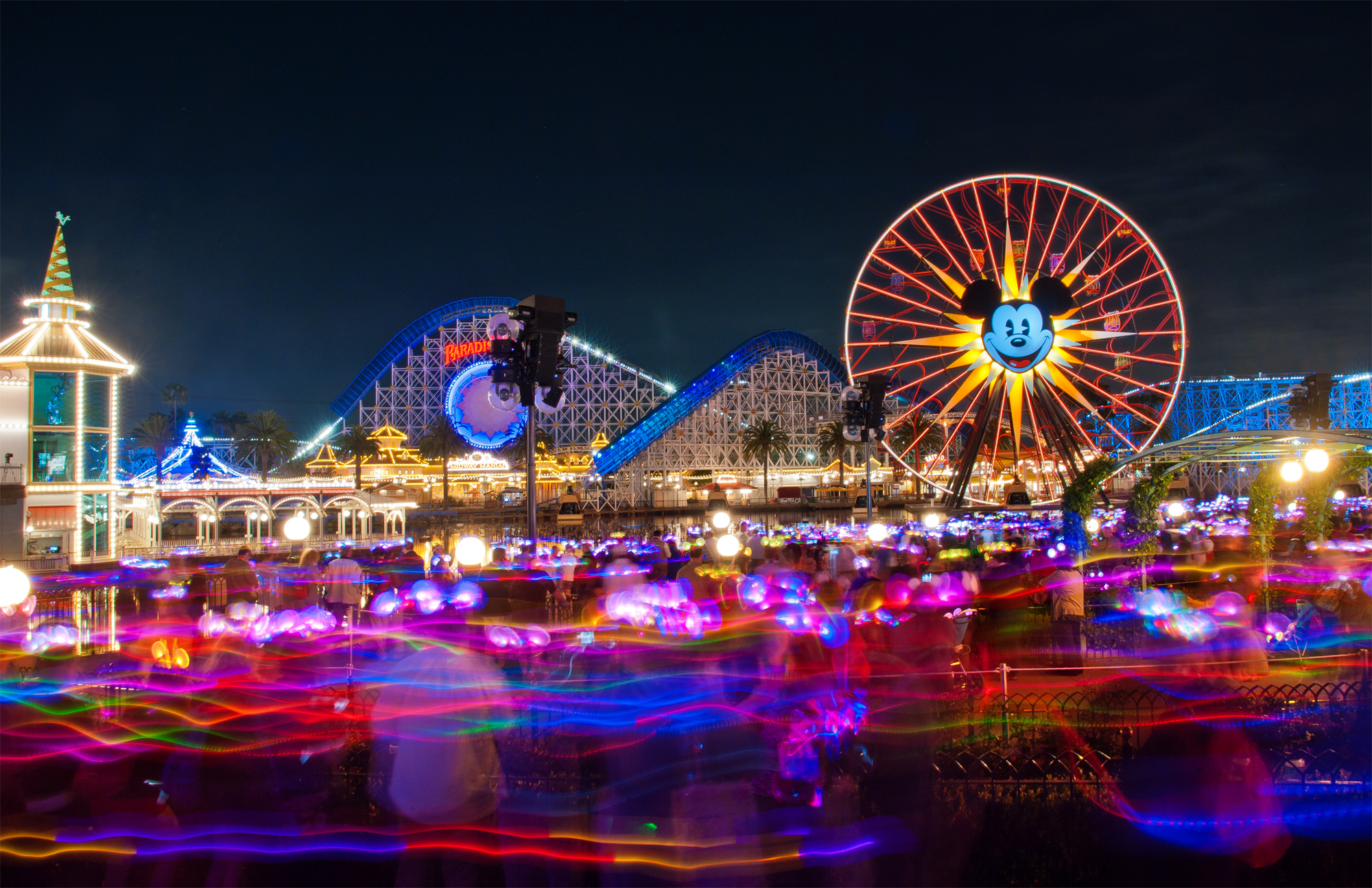 World Of Color Glow With The Show Long Exposure Photo Disney