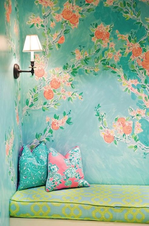  Wallpapers Pattern Painting Wall Reading Nooks Bright Colors