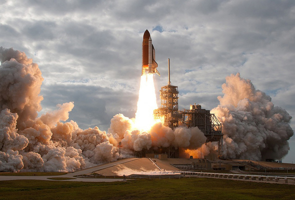 Wallpaper Space Shuttle Nasa Launch Smoke Fire Desktop