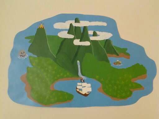 Neverland Island from Peter Pan with Mermaid Lagoon Scull Rock Ship