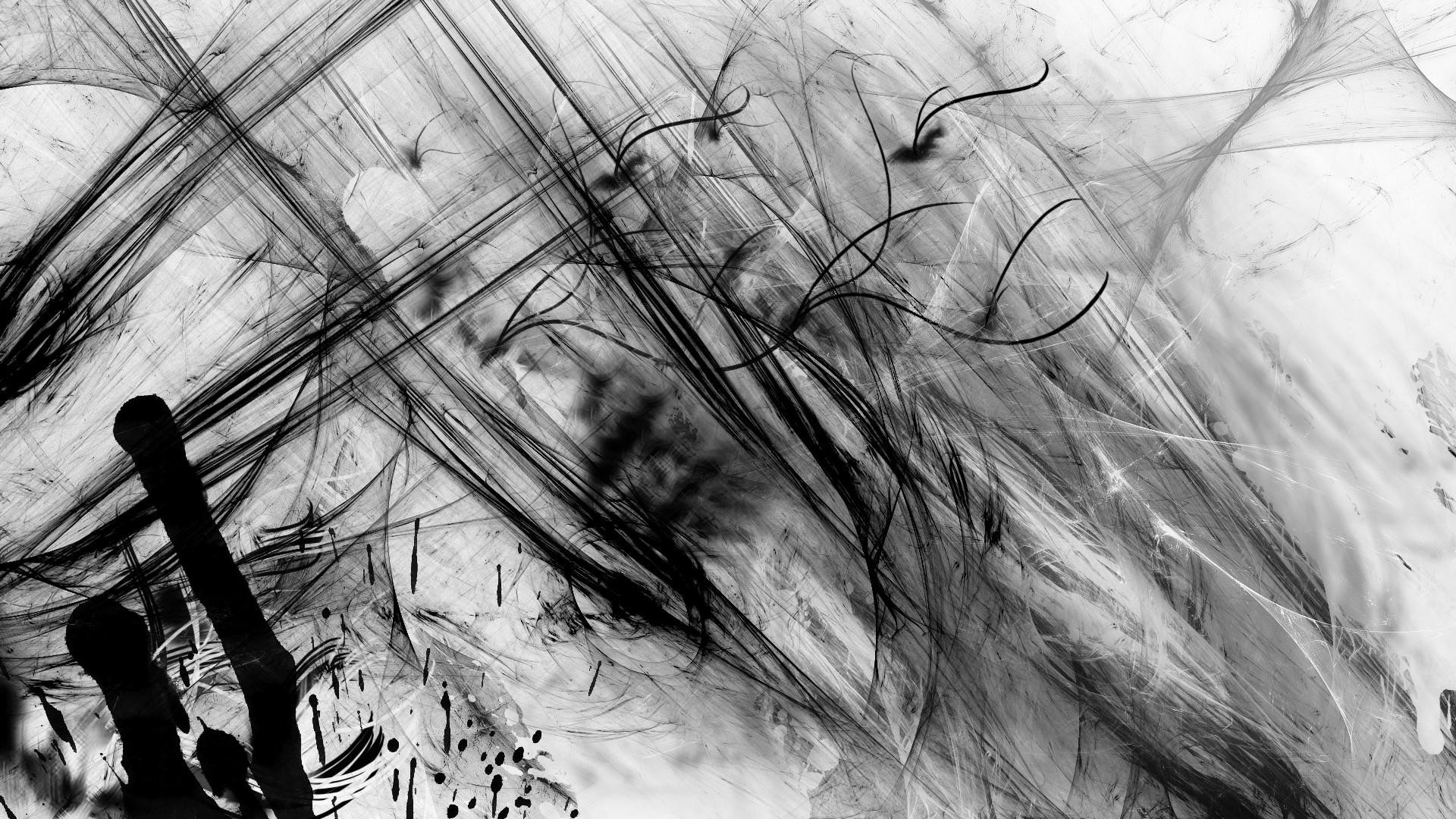 Abstract Black White Spray Paint Contrast Wallpaper HD